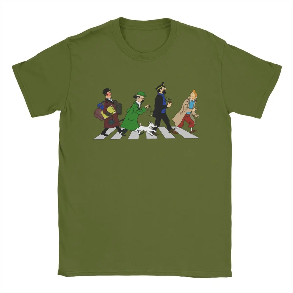 Captain Haddock Men’s Cartoon T-Shirt – 100% Cotton, Short Sleeve, Round Neck, 6XL, NZ | Strylez Virtual Try-On
