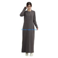 090B Maternity Vertical Stripe Dress Long Sleeve Dress Round Neck Pregnancy Clothes