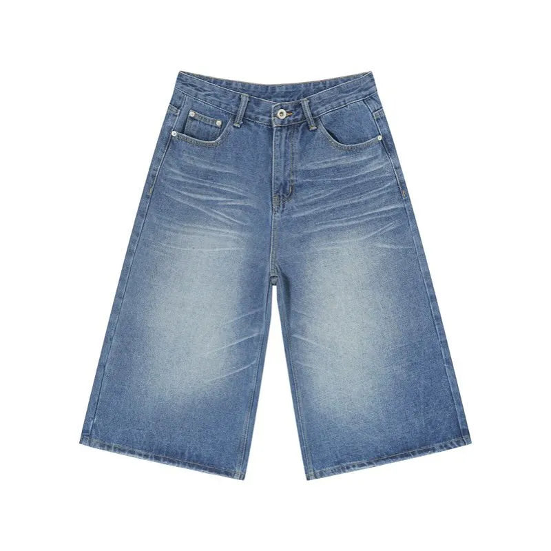 Loose Retro Y2K Baggy Jeans – Hip Hop Streetwear Shorts for Men & Unisex