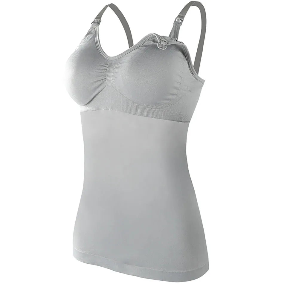 Maternity Nursing Long Camisole with Front Opening Padded Bra for Comfort Breastfeeding and Postpartum Support Women Bralette