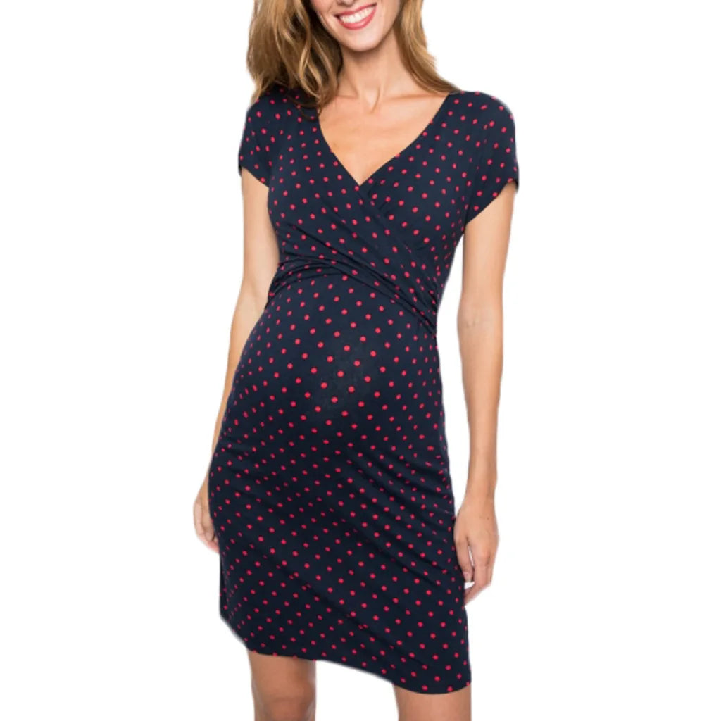 Simple Maternity Dress Summer Casual Dress Women Mom Maternity Clothes Pregnant Woman Maternity Dress mother-to-be Daily Wear