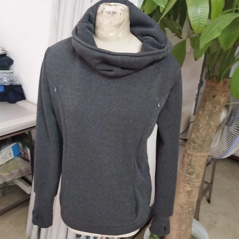 Maternity Autumn and Winter Sweatshirt Nursing Maternity Long Sleeves Hooded Breastfeeding Hoodie Pregnant Women Hooded Sweater