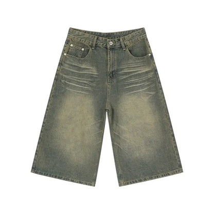Retro Baggy Y2K Jeans – Loose Hip Hop Streetwear Shorts for Men & Unisex