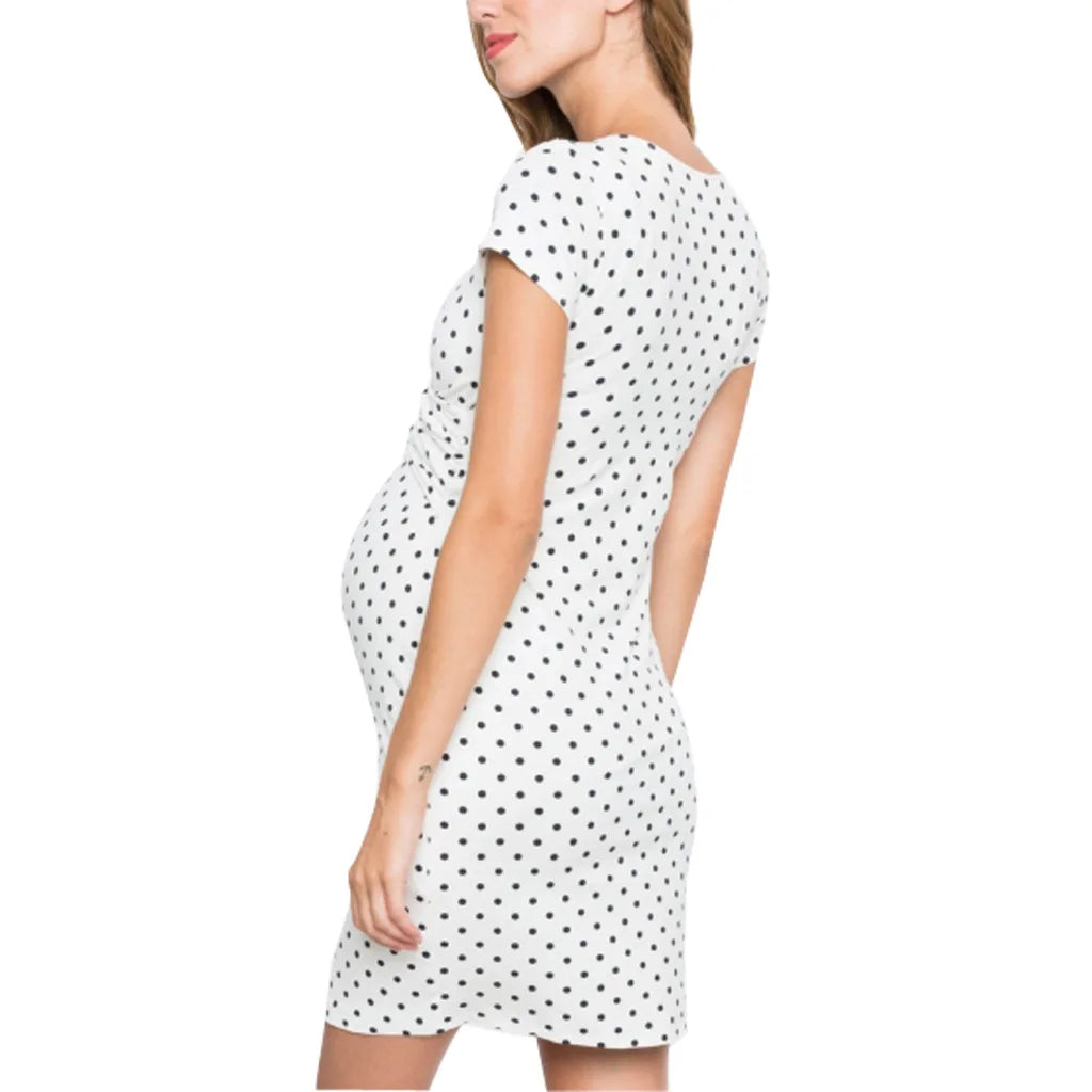 Simple Maternity Dress Summer Casual Dress Women Mom Maternity Clothes Pregnant Woman Maternity Dress mother-to-be Daily Wear
