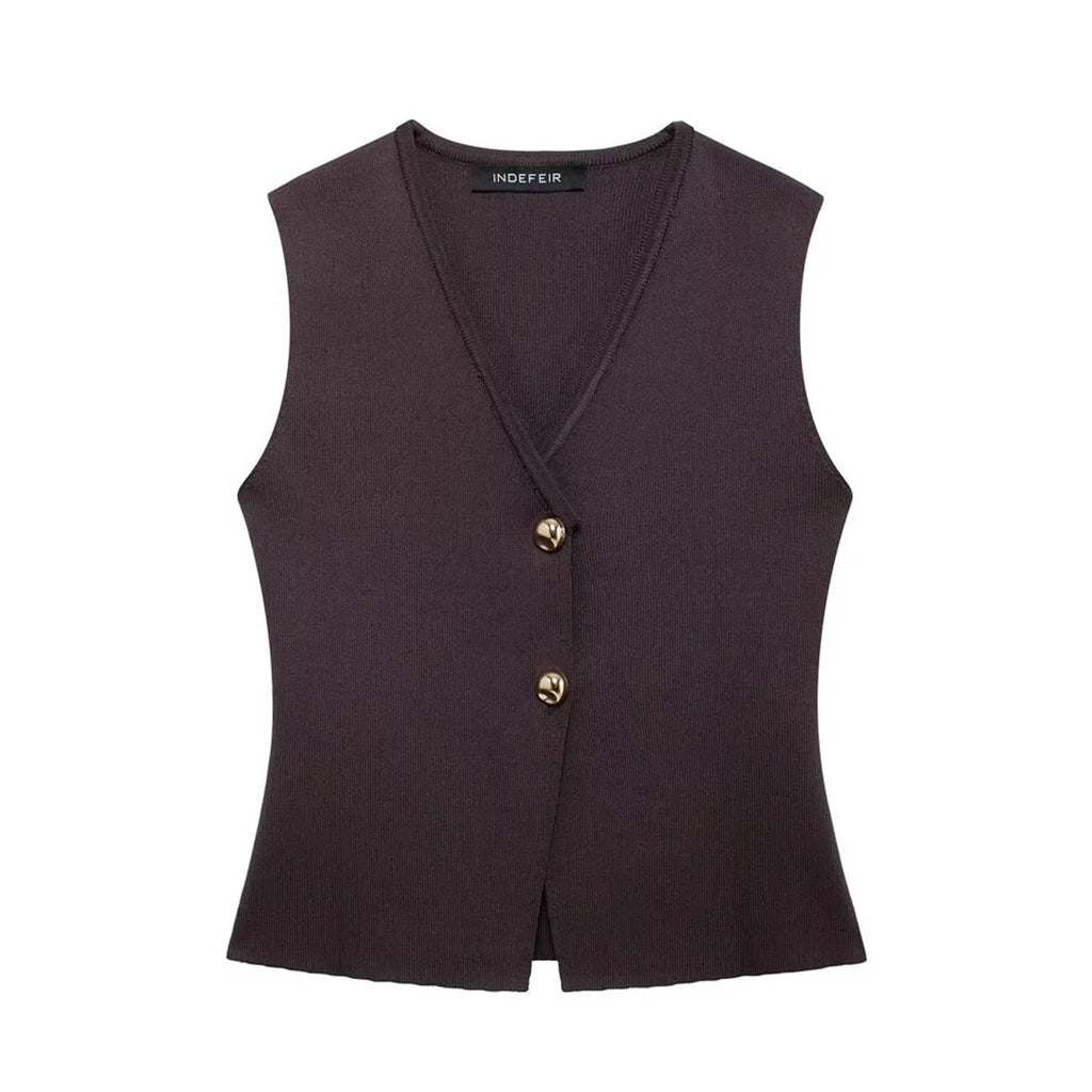 TRAFZA Women's Chic 2-Piece V-Neck Vest & High-Waist Zipper Skirt Set – NZ, Strylez Virtual Try-On