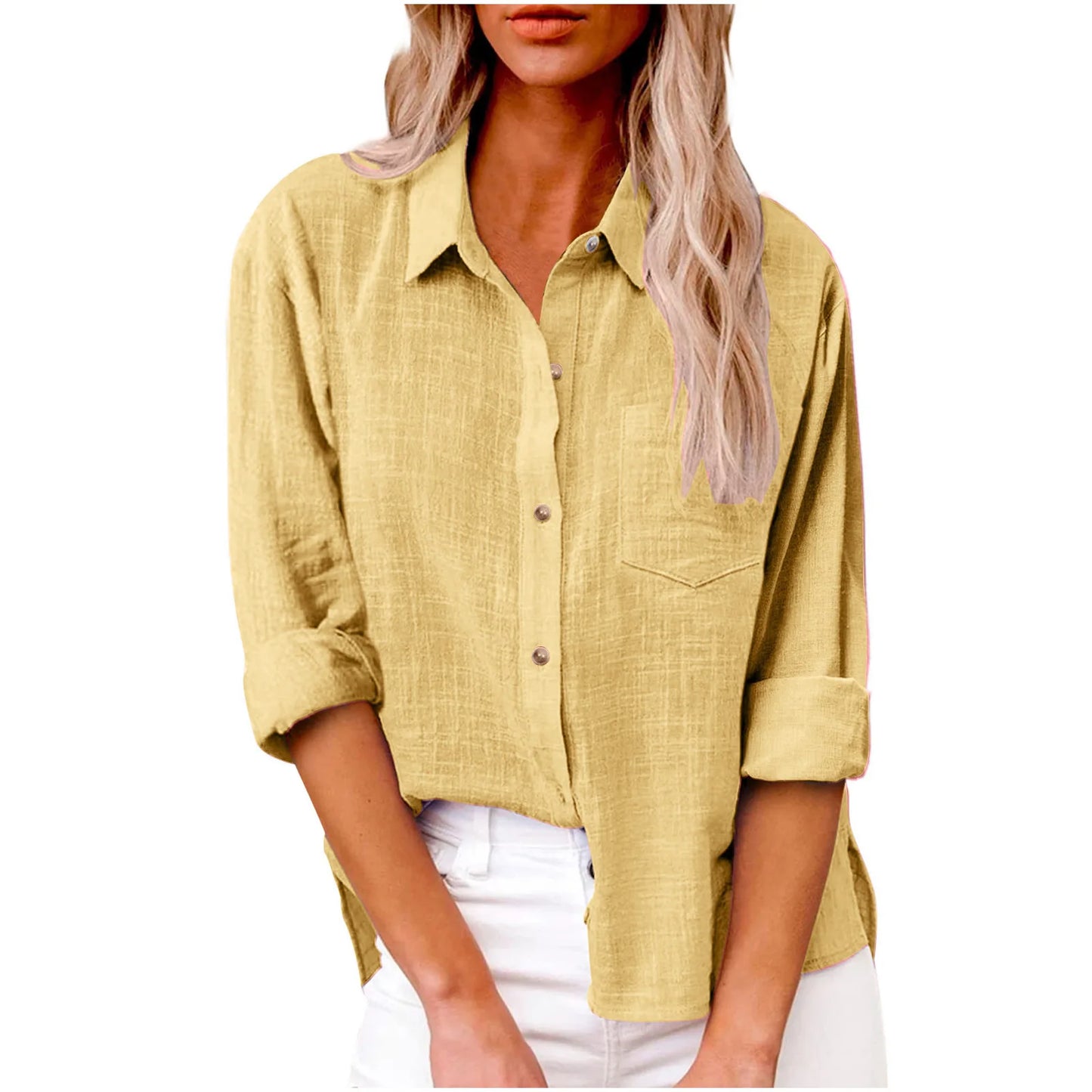 Women's Blouse Casual Shirt Tops 2025 Spring Women Cotton Linen  Long Sleeve Shirts Женский Топ Camicette Donna Estive Chemise