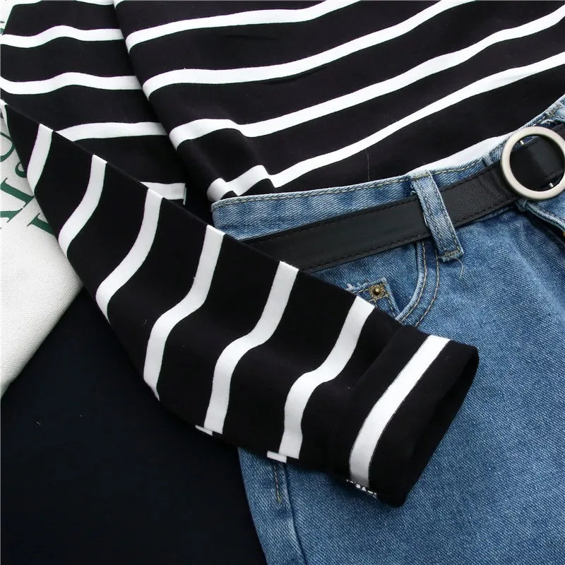 Striped Long Sleeve T-Shirt for Women – Try It On with Our Virtual Mirror App and Love the Fit!