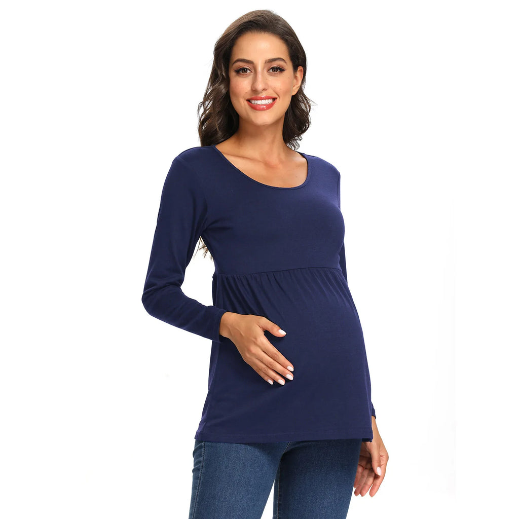 Maternity Long Sleeve Tops,Loose Tee Shirts,Pregnant Women Casual Soft Cotton Breathable Round Neck T-Shirt
