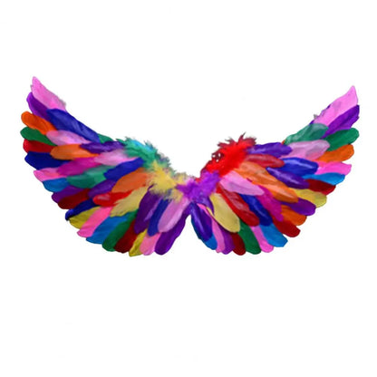 Angel Wings Colorful Feather Wings for Photography Props Cosplay Elastic Straps Kids Adult Wedding Halloween Christmas Birthday