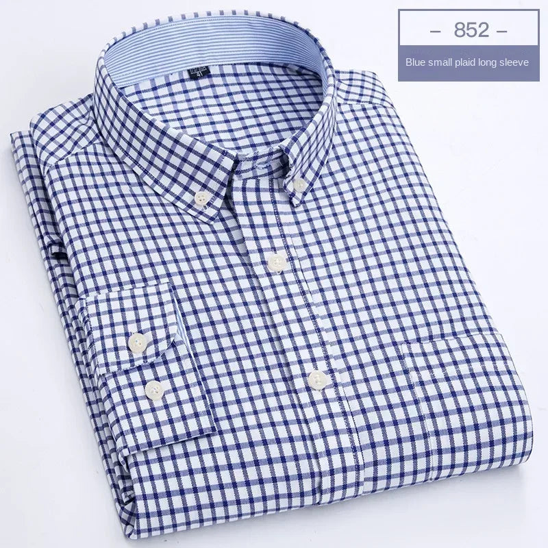 Hot solid color casual Oxford shirt men's fashion slim business long-sleeved shirt wholesale, street clothing， shirts for men