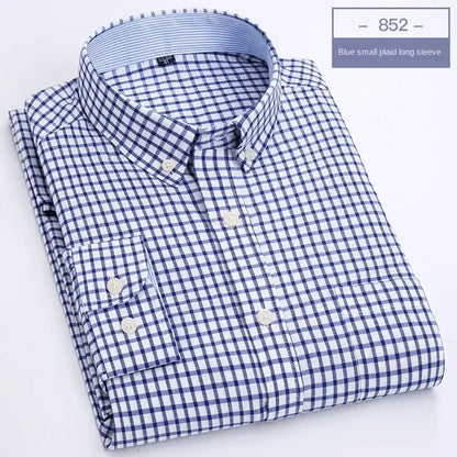 Hot solid color casual Oxford shirt men's fashion slim business long-sleeved shirt wholesale, street clothing， shirts for men