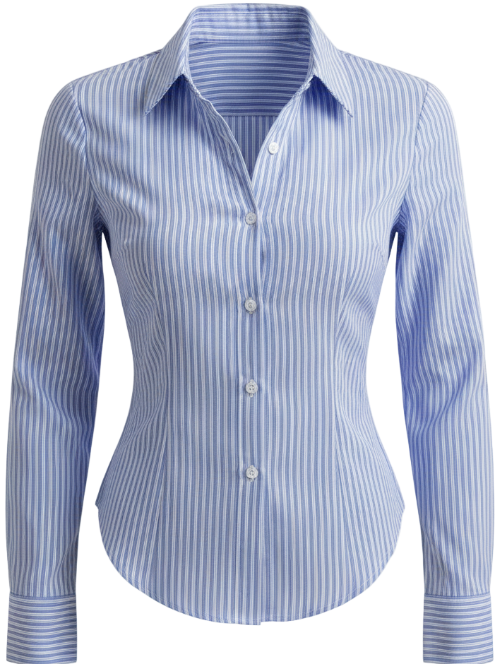 Classic Striped Long Sleeve Blouse - Patchwork Shirt for Women | Retro Chic Tops, New Zealand | Strylez Virtual Try-On