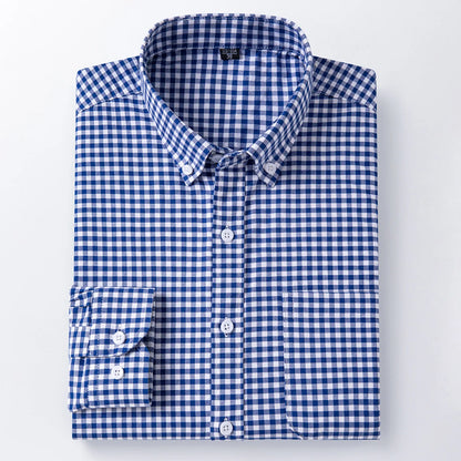 The new men's long-sleeved Oxford cotton shirt is casual trendy, comfortable, versatile and simple for spring, summer and autumn