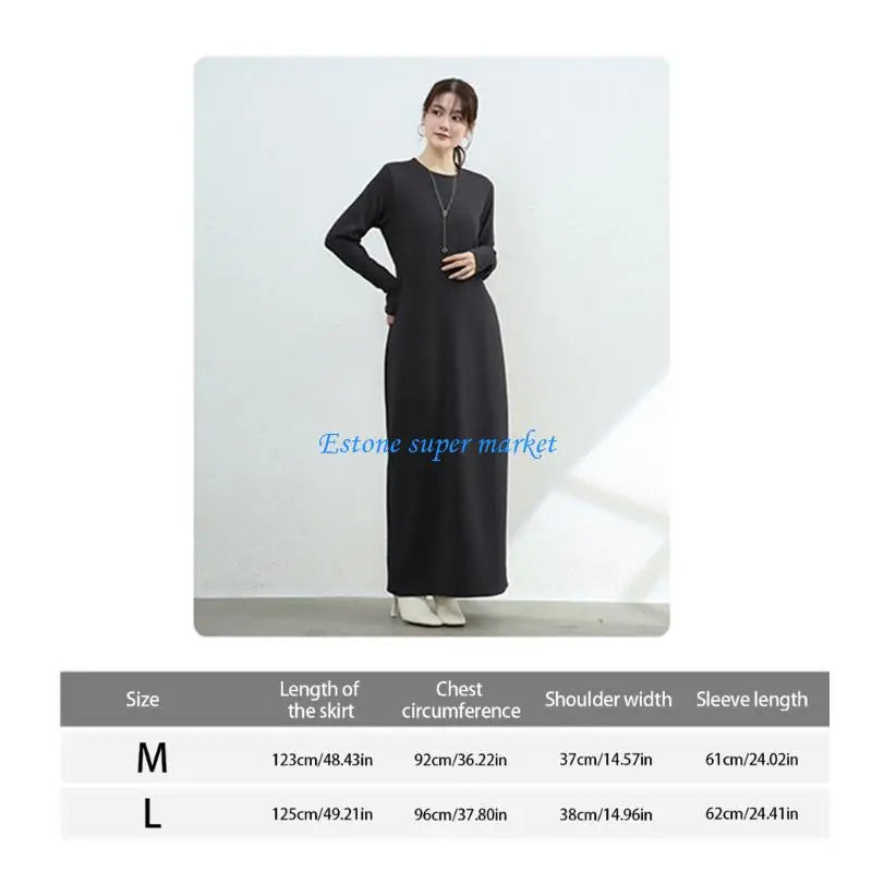 090B Maternity Vertical Stripe Dress Long Sleeve Dress Round Neck Pregnancy Clothes