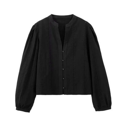 Embroidery Blouses for Lady Long Sleeve Shirt Elegant Women's Luxury Blouses Y2K Tops Harajuku Fashion Vintage Blouse