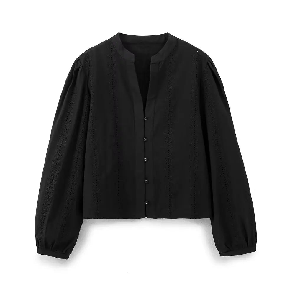NZ Embroidery Blouse for Women - Long Sleeve Luxury Vintage Y2K Harajuku Top | Strylez Virtual Try-On