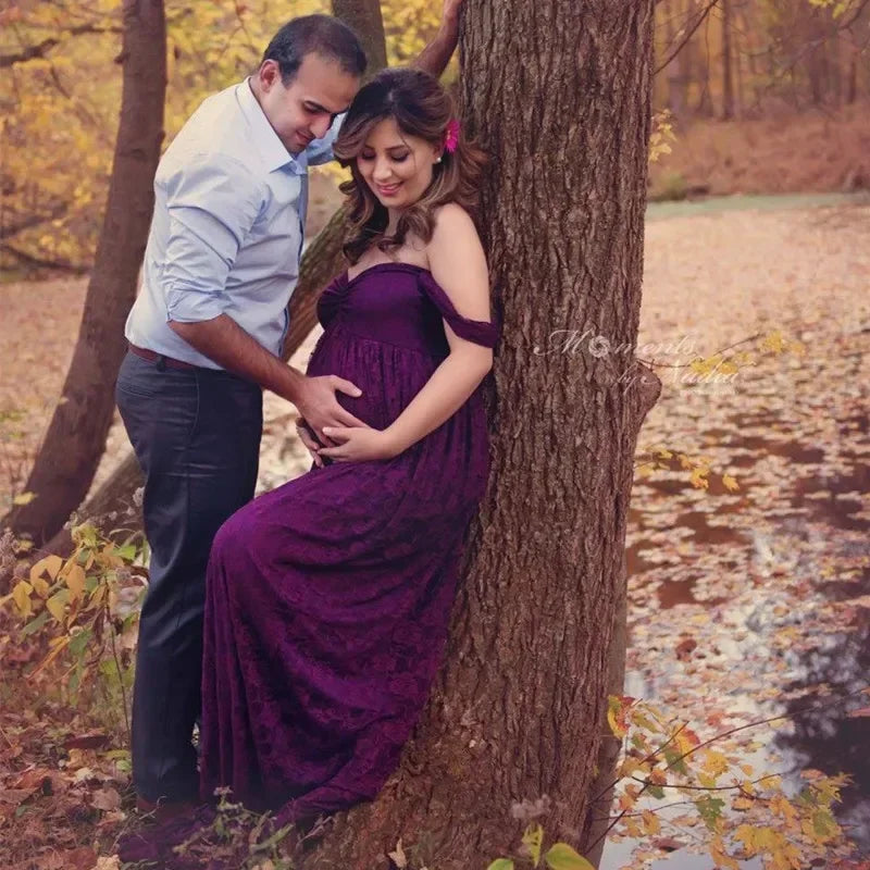 Long Maternity Photography Props Pregnancy Dress Photography Maternity Dresses for Photo Shoot Pregnant Dress Lace Maxi Gown
