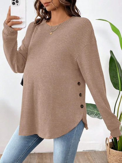 Maternity Clothes Premama Long Sleeve Blouse Fall Winter Loose Pregnant Women O-Neck Sweater T-Shirts Sweatshirt Pullover Tops