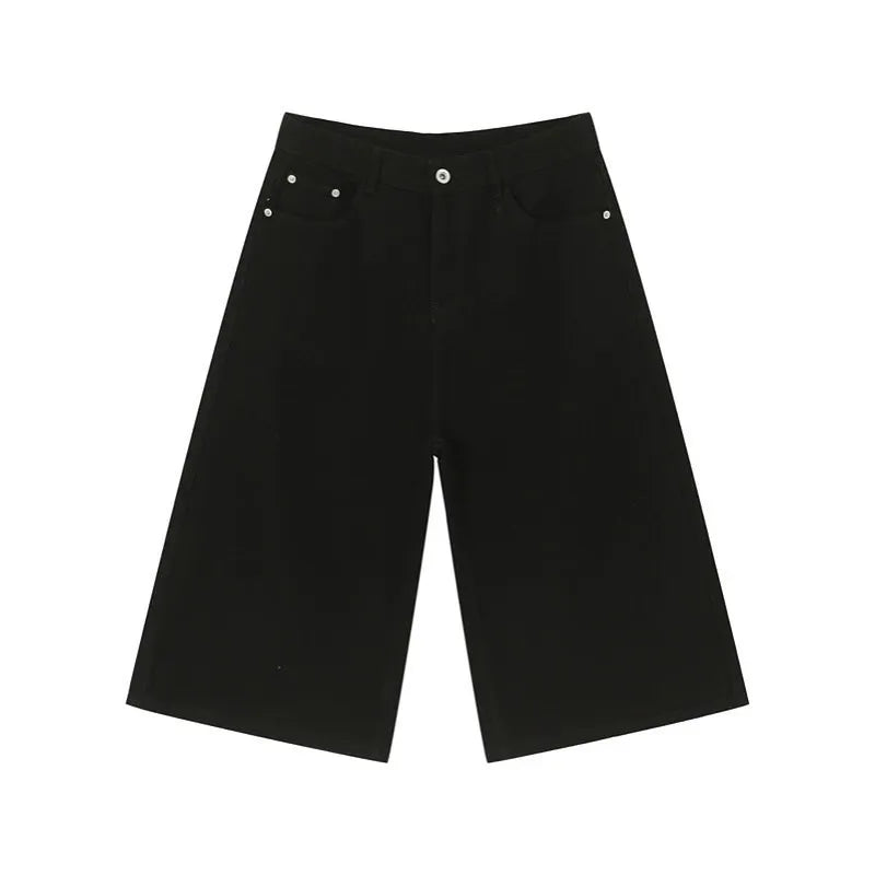Y2K Retro Baggy Jeans – Loose Hip Hop Streetwear Shorts for Men & Unisex