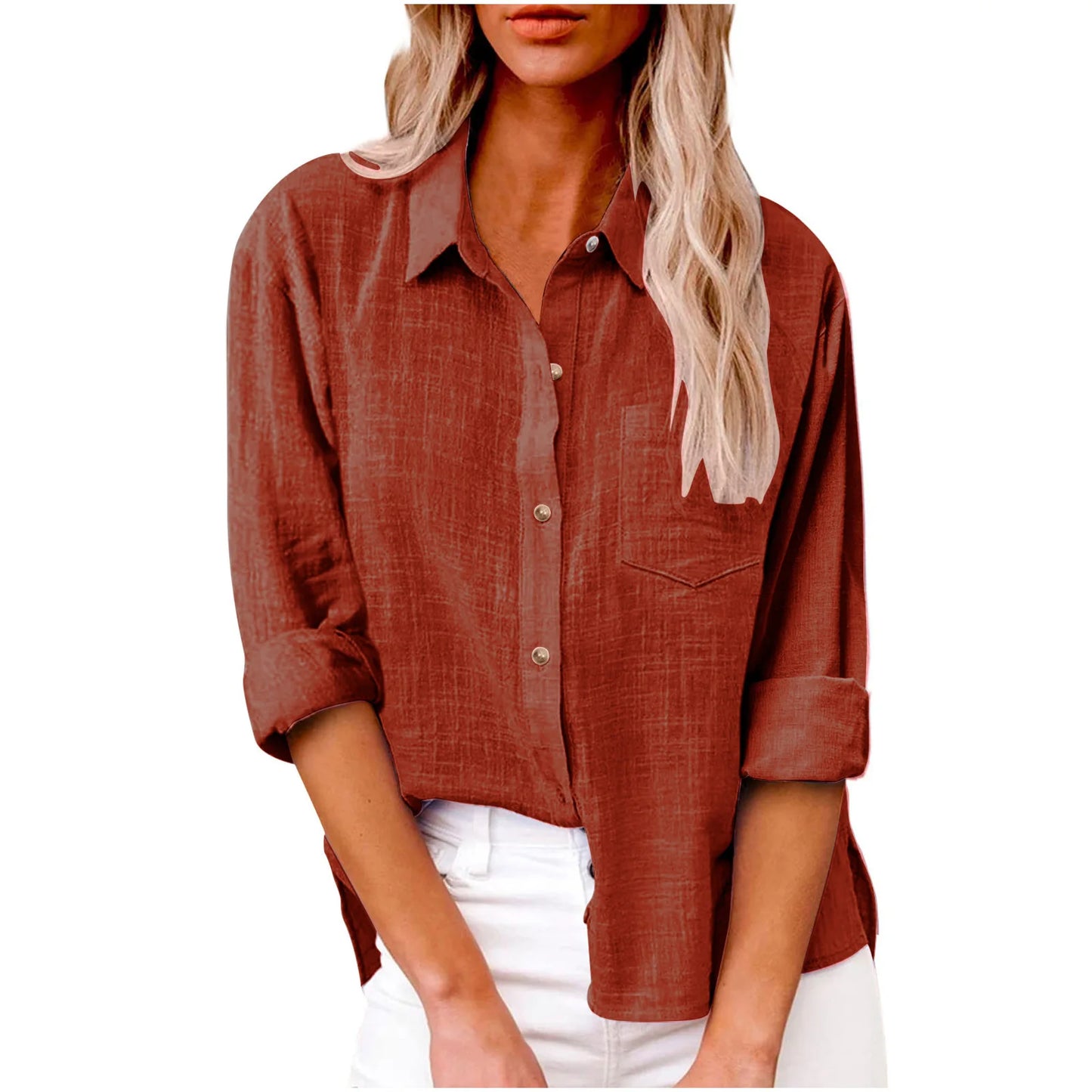 Women's Blouse Casual Shirt Tops 2025 Spring Women Cotton Linen  Long Sleeve Shirts Женский Топ Camicette Donna Estive Chemise