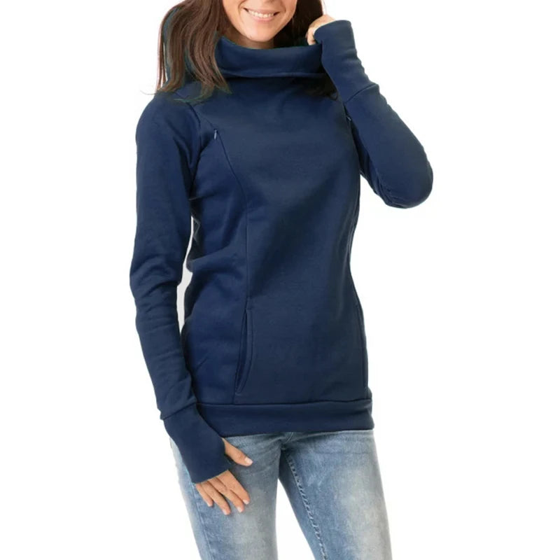 Maternity Autumn and Winter Sweatshirt Nursing Maternity Long Sleeves Hooded Breastfeeding Hoodie Pregnant Women Hooded Sweater