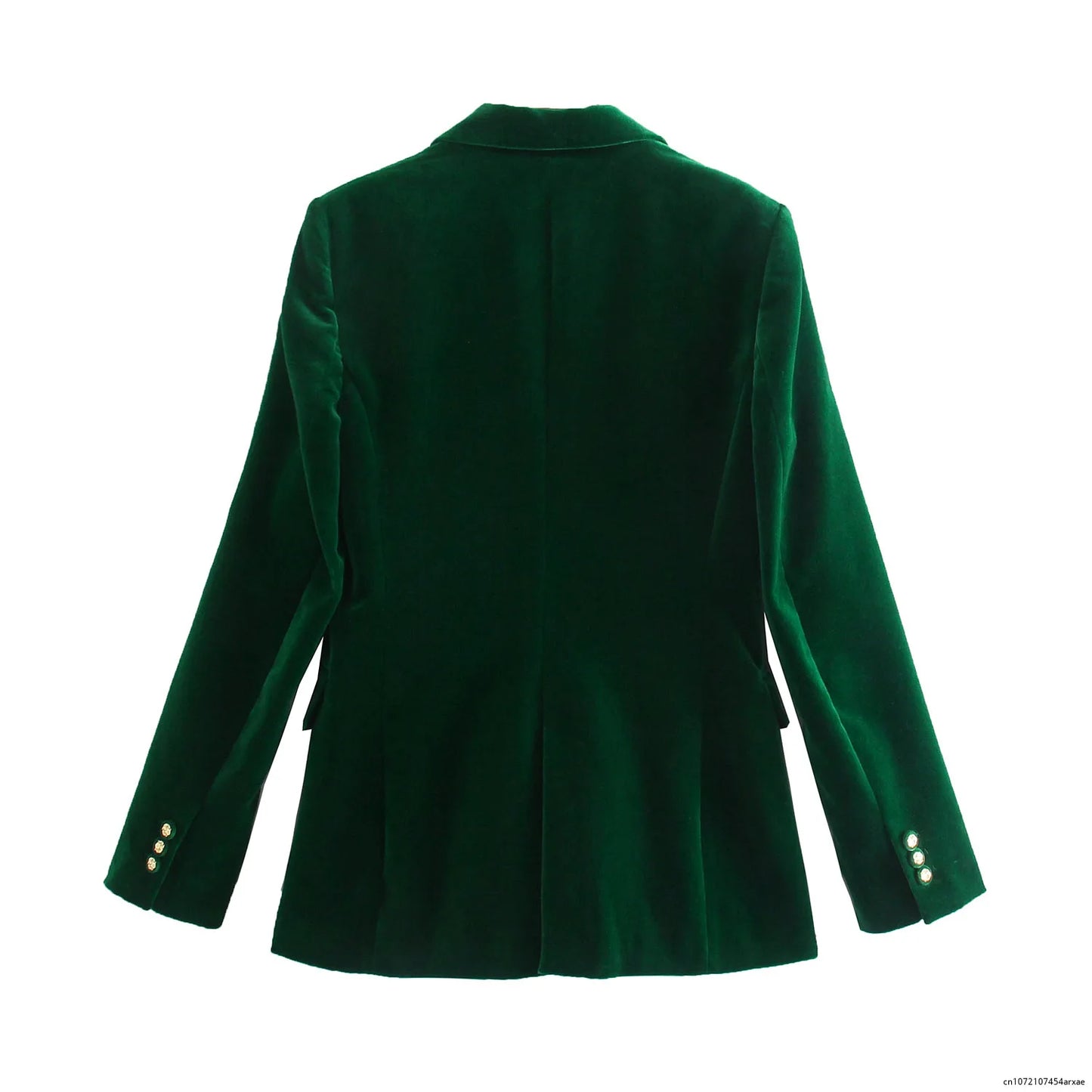 Elegant Green Chic Vintage Style Velvet Blazer - try on virtually!