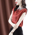 Womens Peter Pan Collar Blouse - Embroidered Flare Short Sleeve Summer Top, Solid Color, Drawstring, NZ | Strylez Try-On