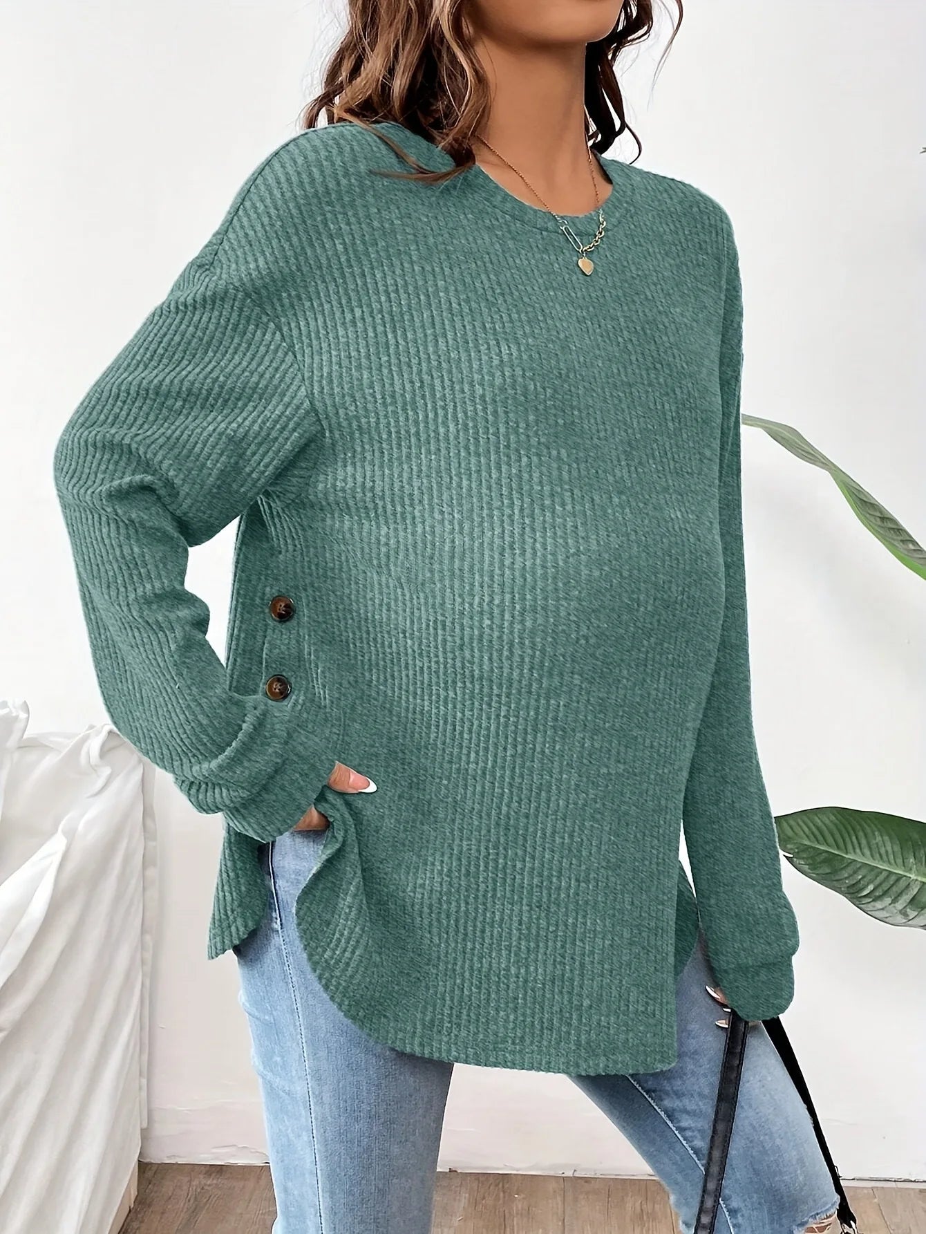 Maternity Clothes Premama Long Sleeve Blouse Fall Winter Loose Pregnant Women O-Neck Sweater T-Shirts Sweatshirt Pullover Tops