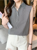 Women Summer Sleeveless Blouse Casual Striped Top | Office OL Blouse | Ladies Basic Tops NZ | Strylez Virtual Try-On