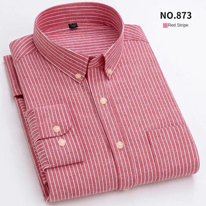 Hot solid color casual Oxford shirt men's fashion slim business long-sleeved shirt wholesale, street clothing， shirts for men