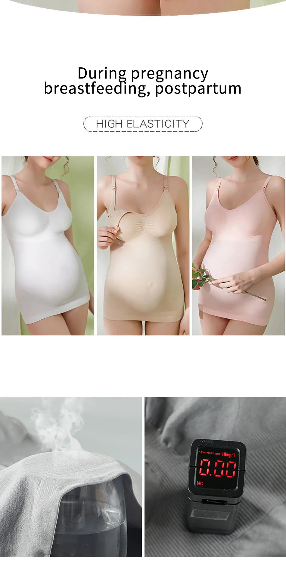 Maternity Nursing Long Camisole with Front Opening Padded Bra for Comfort Breastfeeding and Postpartum Support Women Bralette