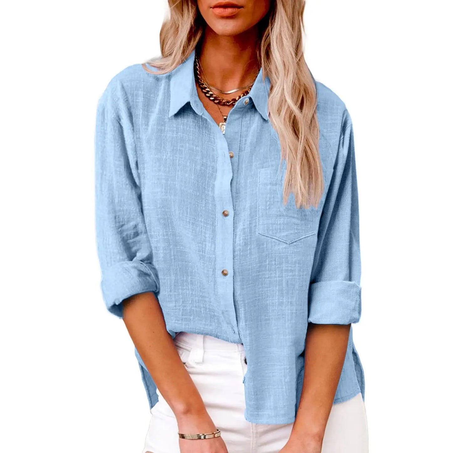 Women's Blouse Casual Shirt Tops 2025 Spring Women Cotton Linen  Long Sleeve Shirts Женский Топ Camicette Donna Estive Chemise
