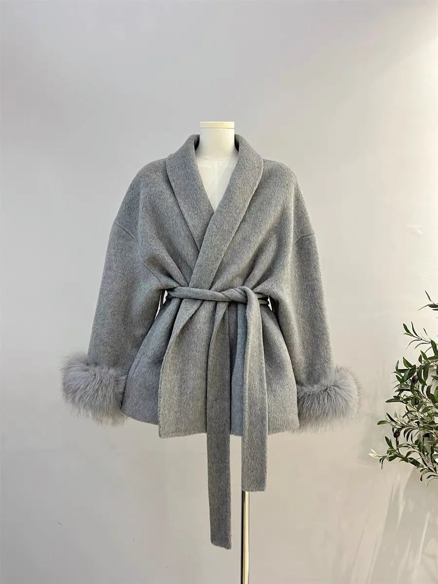 New Zealand Wool Fur Coat - Chic Double-Sided, Virtual Try-On with Strylez App | Warmth & Glamour
