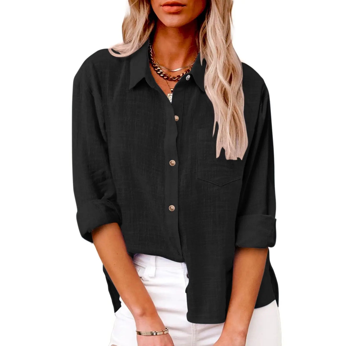 Women's Blouse Casual Shirt Tops 2025 Spring Women Cotton Linen  Long Sleeve Shirts Женский Топ Camicette Donna Estive Chemise