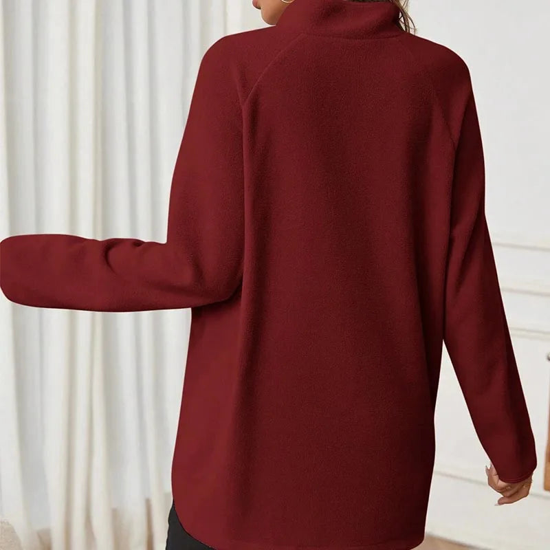 Maternity T-Shirt AutumnWinter Maternity Fashion Solid-Color Zipper Loose-Fit Long-Sleeve T-Shirt