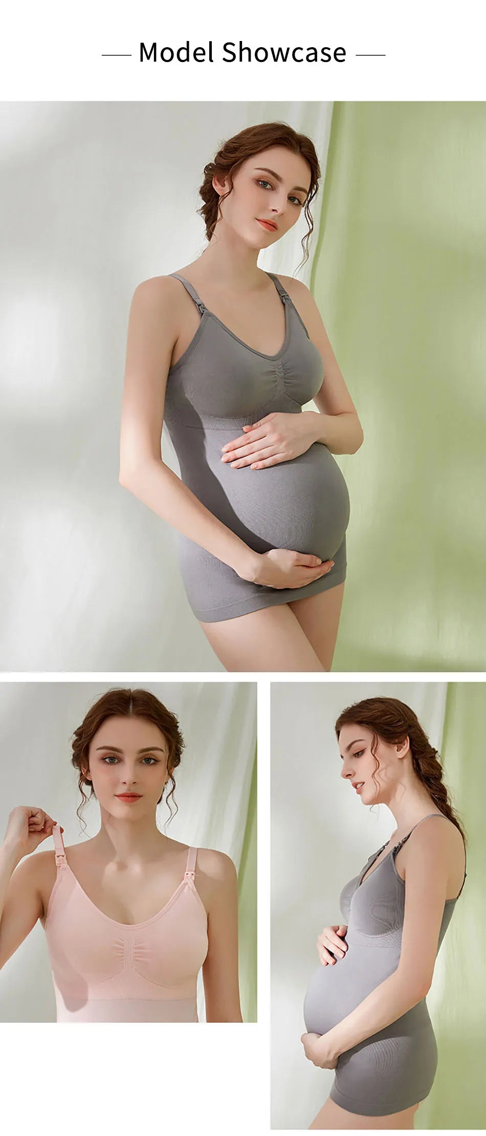 Maternity Nursing Long Camisole with Front Opening Padded Bra for Comfort Breastfeeding and Postpartum Support Women Bralette