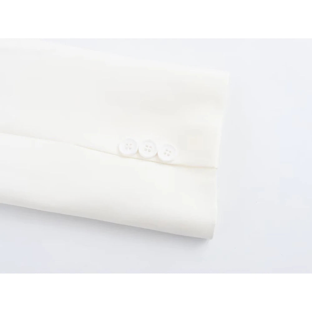 Aoaiiys White Blazer for Women - Virtual Try-On with Strylez App, Single-Button Autumn/Winter, Pockets, New Zealand