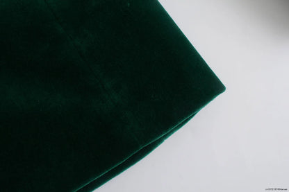 Elegant Green Chic Vintage Style Velvet Blazer - try on virtually!