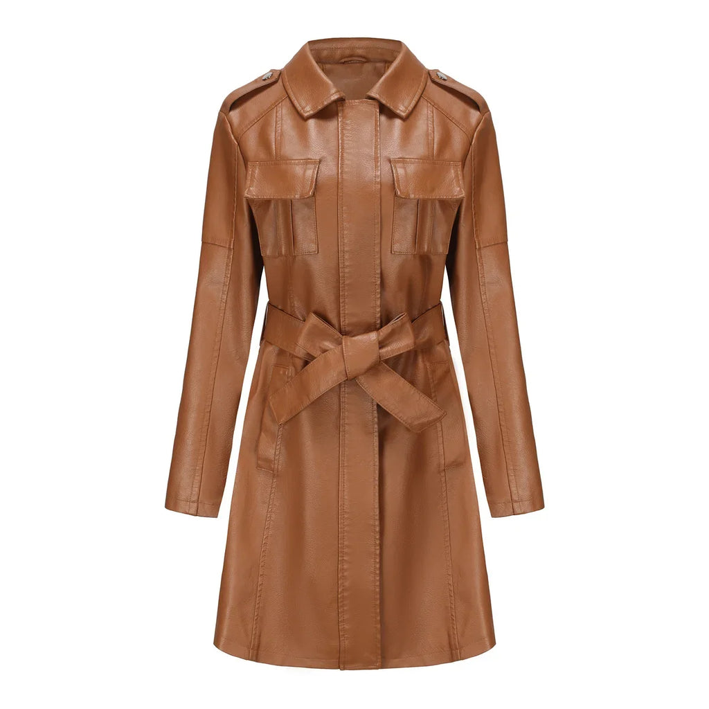 Faux Leather Trench Coat – Virtual Try-On with Strylez App | NZ Shopping
