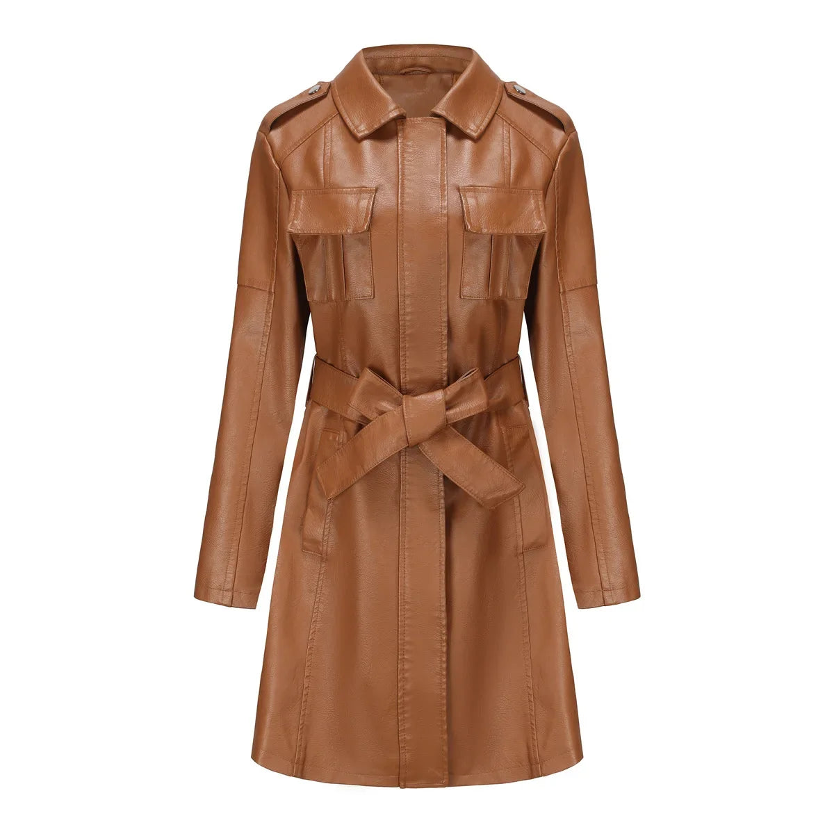 Faux Leather Trench Coat – Virtual Try-On with Strylez App | NZ Shopping