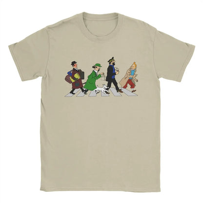 Captain Haddock Cartoon Men’s 100% Cotton Cool Short Sleeve T-Shirt 6XL