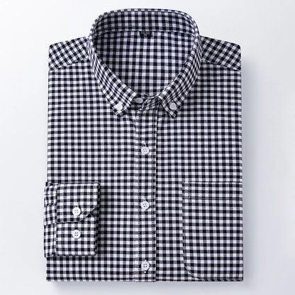 The new men's long-sleeved Oxford cotton shirt is casual trendy, comfortable, versatile and simple for spring, summer and autumn