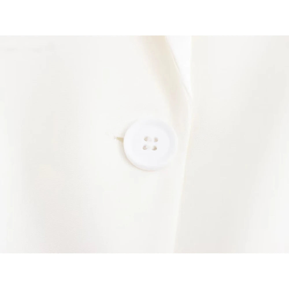 Aoaiiys White Blazer for Women - Virtual Try-On with Strylez App, Single-Button Autumn/Winter, Pockets, New Zealand