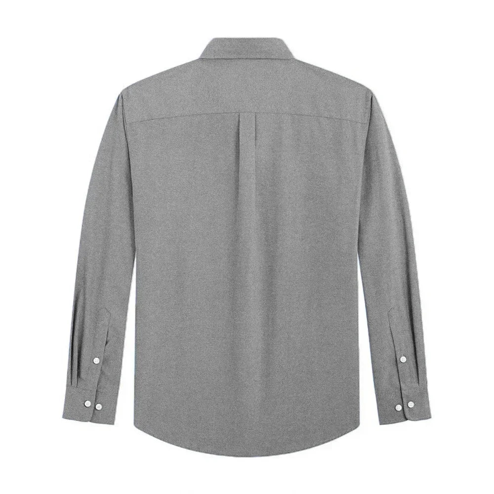 Men's Long Sleeve Shirts Solid Color Oxford Shirt Men's Button Up Shirt with Pockets Men Shirts Business Dress Shirt for Men