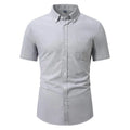 Men's Oxford Short Sleeve Shirt - Slim Fit Button-Down, Casual Summer Top, Breathable & Comfortable - New Zealand | Strylez Virtual Try-On