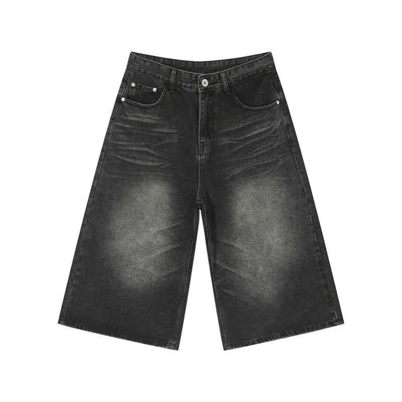 Y2K Retro Baggy Jeans – Loose, Cropped, Hip Hop Streetwear for Men & Unisex