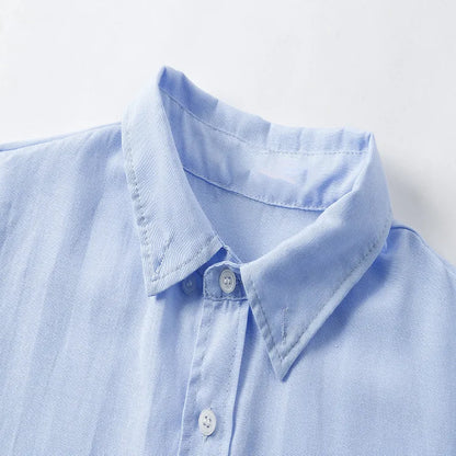 2024 Oxford Quick-Dry No Iron Shirts Men Solid Casual Slim Lapel Collar T-Shirts Long-Sleeve Formal Business Shirts Mens Tops