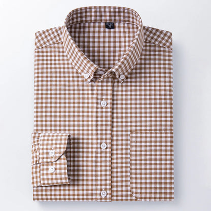 The new men's long-sleeved Oxford cotton shirt is casual trendy, comfortable, versatile and simple for spring, summer and autumn