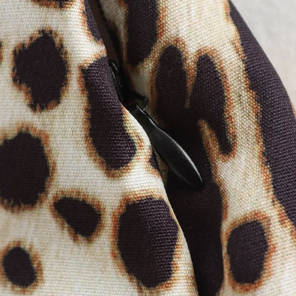 Leopard Print High-Waist Mini Skirt Shorts with Side Zipper for Women