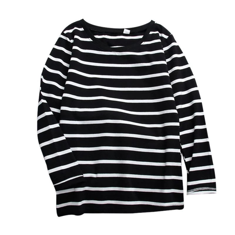 Striped Long Sleeve T-Shirt for Women – Try It On with Our Virtual Mirror App and Love the Fit!